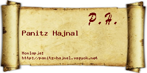 Panitz Hajnal névjegykártya